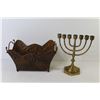 Image 4 : Metal Planter Box w/Handles - Menorah Candle Holder