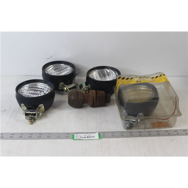 (4) Dominion Automotive Tractor Lamps, Trailer Hitch Ball