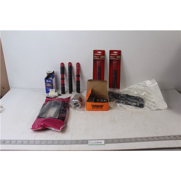 (2) Husky 1/4" Drive Socket Clip Rail - Still Sealed, (3) Husky 1/4" Drive Socket Clip Rail, Chrome 