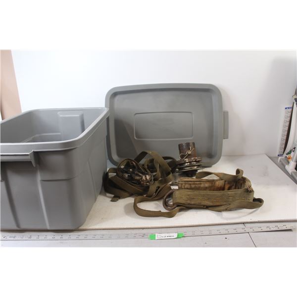 *Rubbermaid Tote, Ratchet Strap, Assorted Automotive Hardware