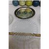 Image 5 : Lot: (3) Glass Serving Trays, (1) Silver Plated Platter, Ikea Wall Decor - 23" x 14"