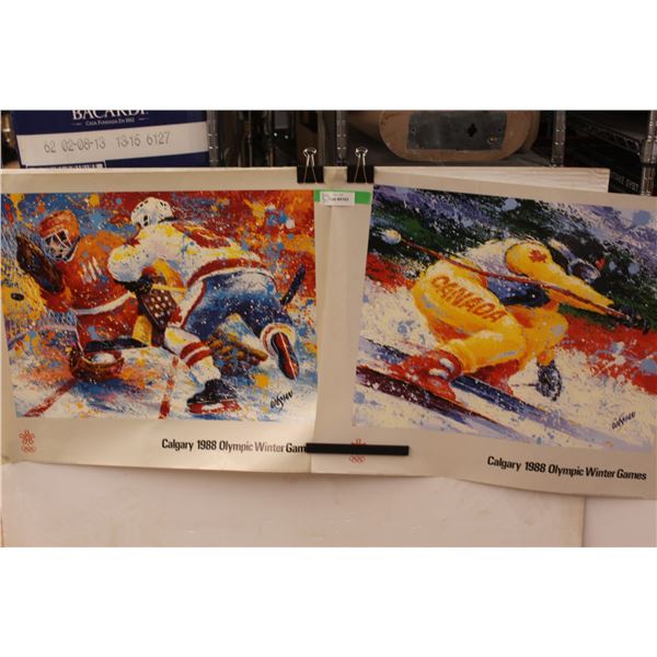 (2) Posters: Calgary 1988 Winter Olympics