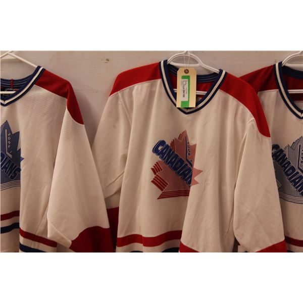 (3) Canadians Hockey Jerseys - Size Adult Medium & Small