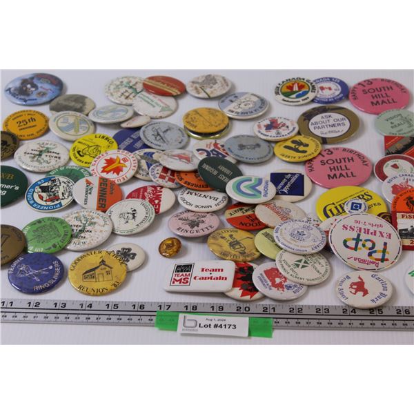 (60+) Collector Button Pins - Assorted