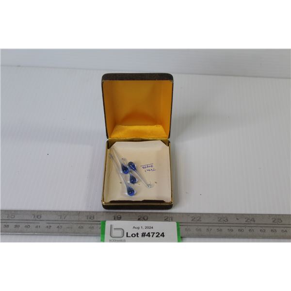 (4) Glass Water Drips in Case (1 1/2")