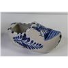 Image 2 : Hand Painted Delft Blue Color Ceramic Shoe - Brass Mortar & Pestle