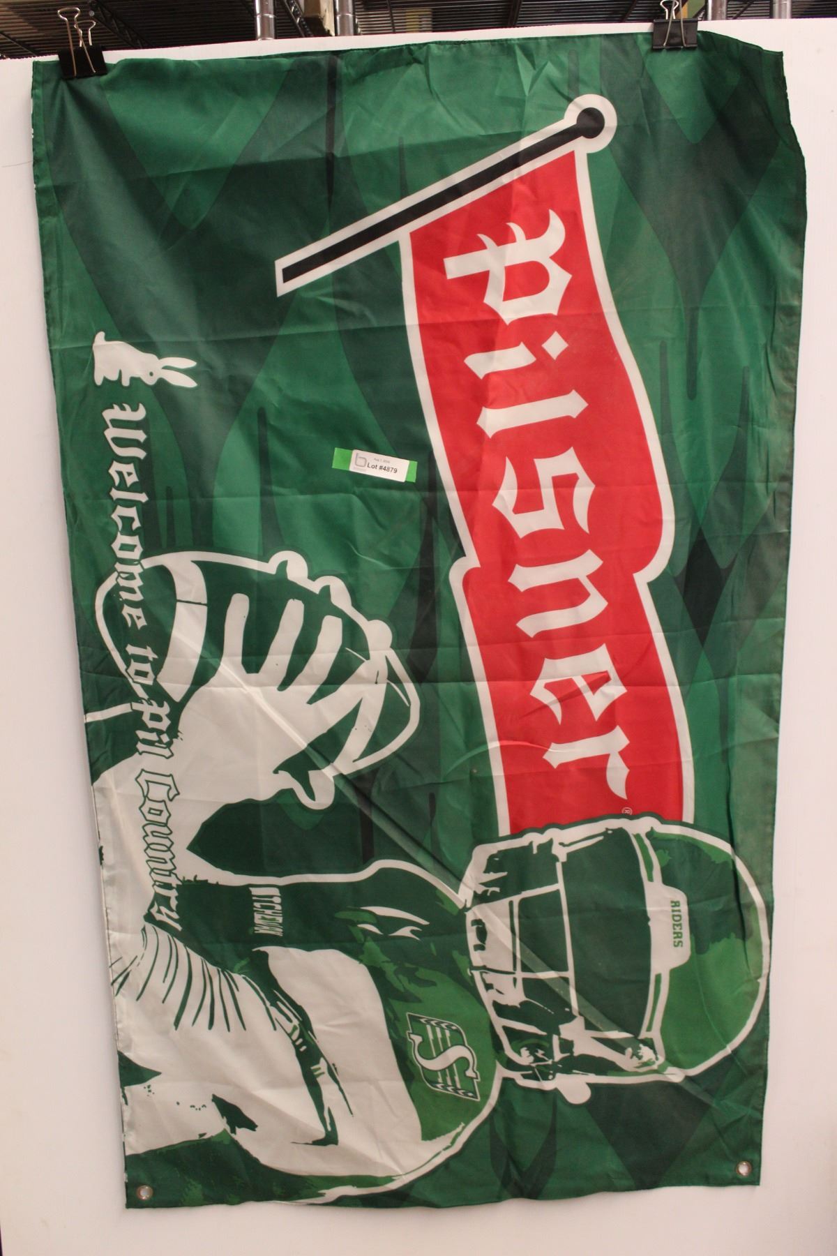 Pilsner Saskatchewan RoughRiders Flag - Bodnarus Auctioneering