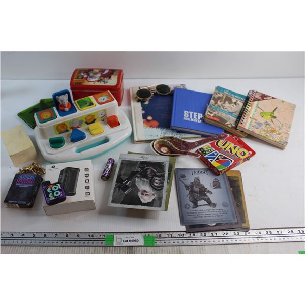 Sunglasses, Kids Toy, Assorted Books and Jewelry