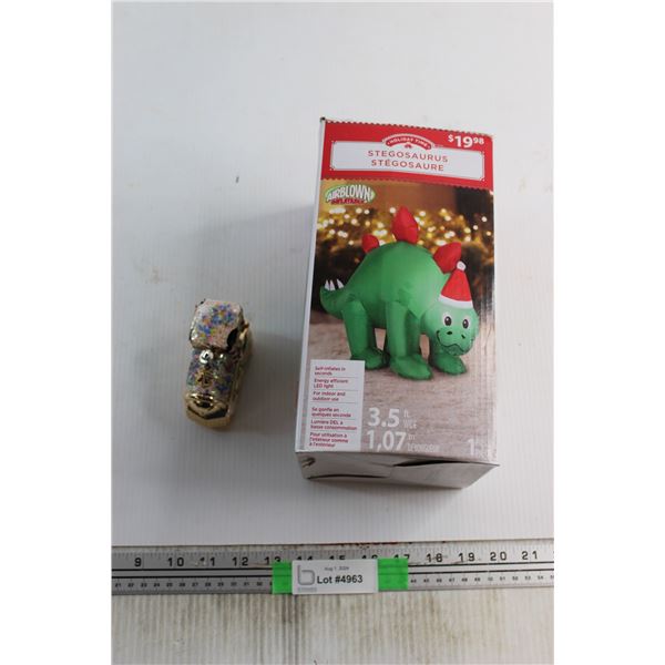 Holiday Time AirBlown Stegosaurus 3.5ft Wide and Train Decoration