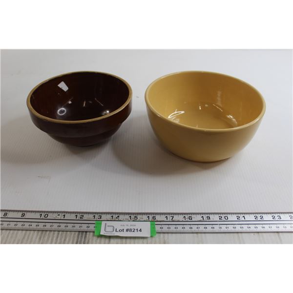 (2) Pottery Serving Bowls