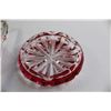 Image 3 : Red and Clear Glass Trinket Dish and Ashtray