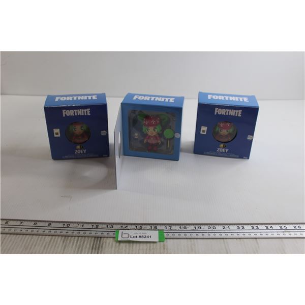 (3) Fortnite Zoey Figurines