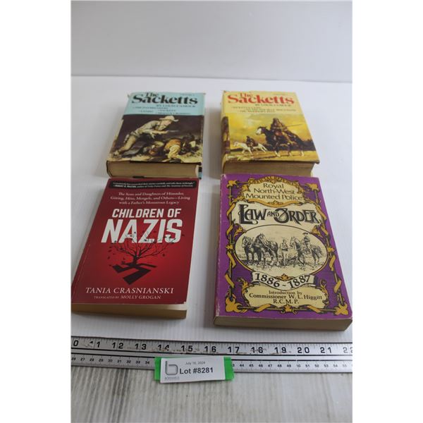 (4) Books - RCMP Law and Order, Children of Nazis, The Sacketts