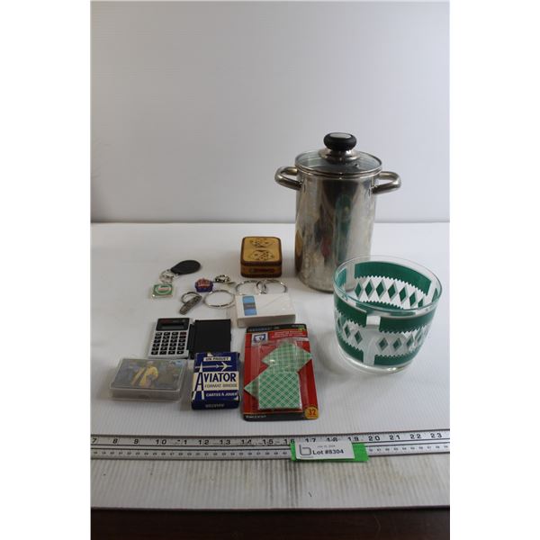 Vegetable Steamer, Assorted Keychains, Misc.