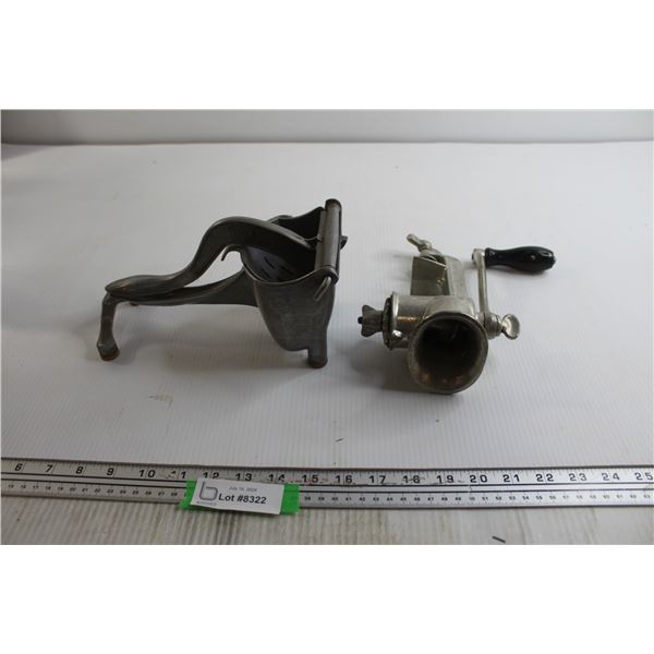 Meat Grinder and Vintage Citrus Press