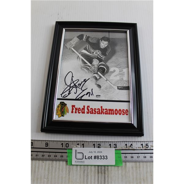 Autographed Fred Sasakamoose Picture - 6 1/2" x 8 1/2"