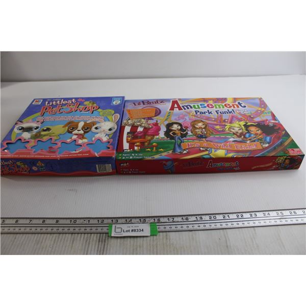 (2) Kids Board Games - Littlest Pet Shop, Bratz - LPS is Incomplete, Both As Is