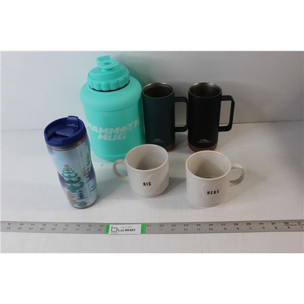 Mammoth Mug Water Bottle, (2) High Sierra Travel Mugs, His/Hers Coffee Mugs, Christmas Travel Mug