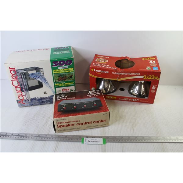 Aquaclear 300 Aquarium Pump (used condition)- Realistic Speaker Control Center (looks unused) - (2) 