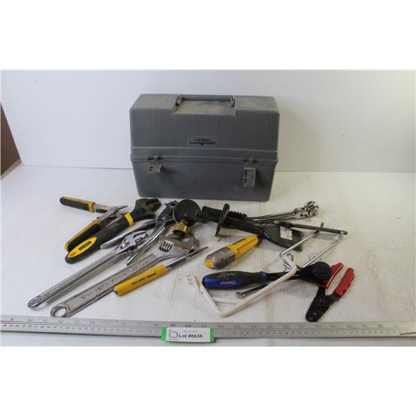 Thermos Lunch Box - Assorted Hand Tools - Angle Driver Attachment - Crescent Wrenches