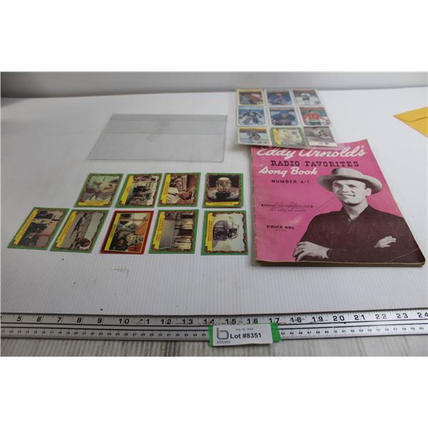 (9) Hockey Cards, (9) Raiders of the Lost Ark Cards, Eddy Arnold's Song Book