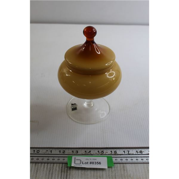 Italian Art Glass Pedestal Candy Dish