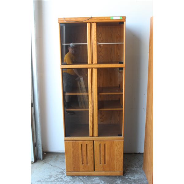 ** Lighted Wall Unit w/ Two Drawers - 18"deep x 76" Tall x 29" Wide