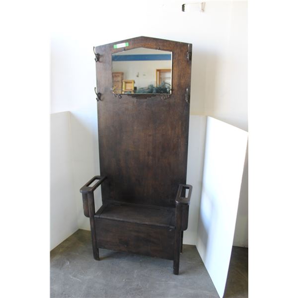 ** Antique Hallway Stand - 33" Wide x 71" Tall x 13"deep