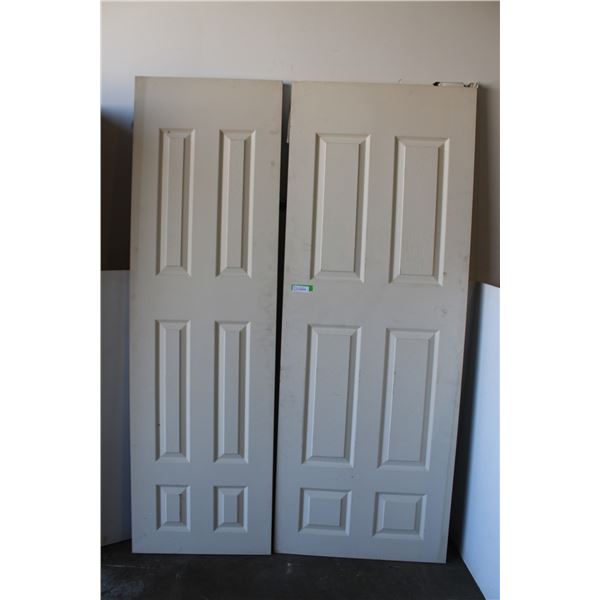 ** (2) Moulded Panel Doors - (1) 30" x 80" x 1 3/8" (1) 24" x 80" x 1 3/8" - Appears New