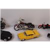 Image 3 : (7) Model/Toy Cars: Harley Davidson, Chevy Bel-air, Plymouth, Misc.