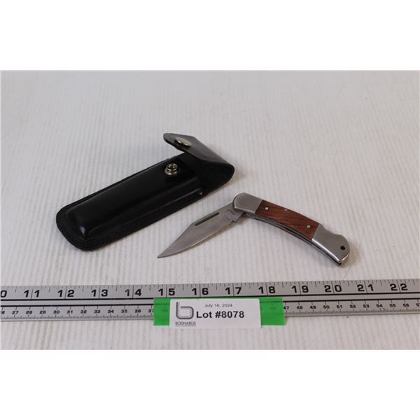 Ruko Folding Knife w/Leather Holder