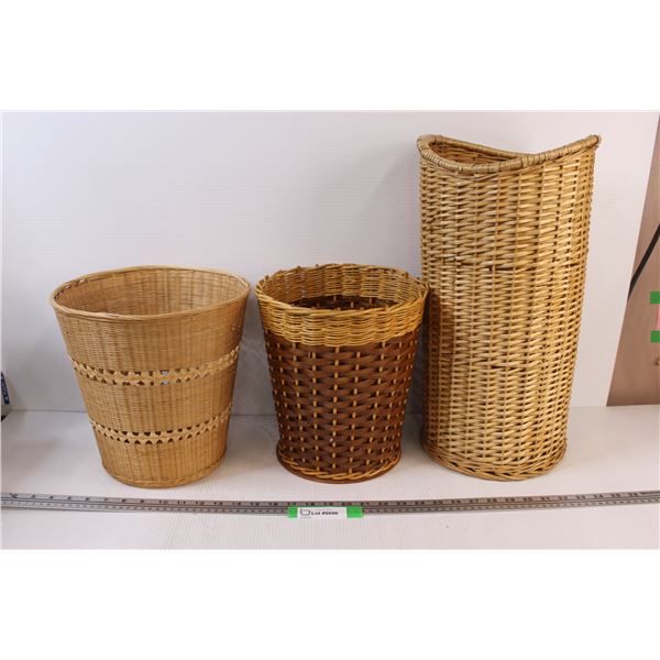 * (3) Wicker Baskets - Various Sizes