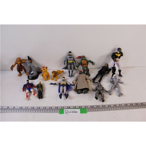 (14) Action Figurines/Toys: Batman, Teenage Mutant Ninja Turtles, Power Rangers, Misc.
