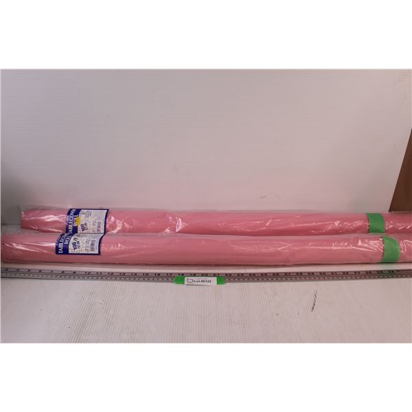 (2) Rolls of Pink Plastic Tablecloths (100ft Each) - NIB