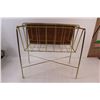 Image 4 : Vintage MCM Magazine Rack w/Wood Front (Some Scratches) - 18" x 17" x 12"