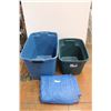 Image 1 : * (2) Totes (No Lids) & Blue Tarp (as is)