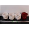 Image 1 : (4) Plant Pots (White & Red)