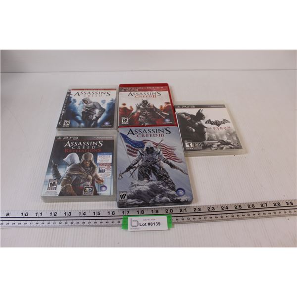 (5) PlayStation 3 Games: (4) Assassin's Creed Editions & Batman Arkham City