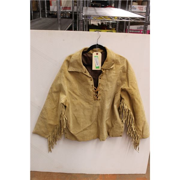 * Native American Handmade Buckskin Jacket (Approx Size Large)