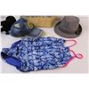Image 2 : Girls Lot: Speedo Swimming Suit Size 8, Fedora, Baseball Hat, Fuzzy Earmuffs & Summer Bag