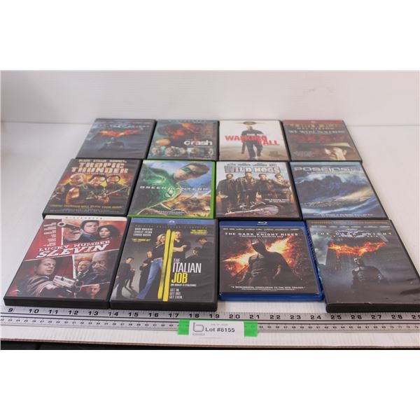 (12) DVDS: Superhero (Batman & Green Lantern), Comedy, Action