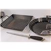 Image 3 : BBQ Tools: (2) Pans, (2) Spatulas, Knife Sharpener