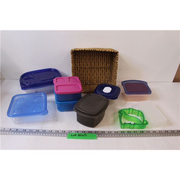 Lot: Ziploc Containers - Various Sizes in Wicker Basket