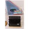 Image 2 : Lot: Office Organizers, (4) Wood Coasters, (DVD-R & CD-R, New) in Basket