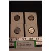 Image 1 : (4) Canadian Collector Nickel Coins: 1940 & 1945 & 1966 & 1967