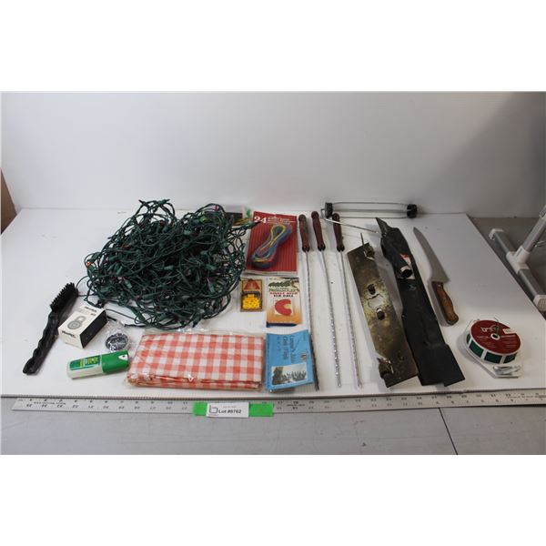 Christmas Tree Lights, Knife, Skewers and Misc.