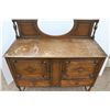 Image 3 : ** Antique Buffet w/Mirrored Backplate (Some Wear & Repair  Needed) - 19" x 48" x 38"