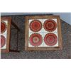 Image 2 : ** Vintage Nesting Table Set w/Tile Tops (Missing Brace & Crack in Tile) - 15" x 20.5" x 18" & 15" x