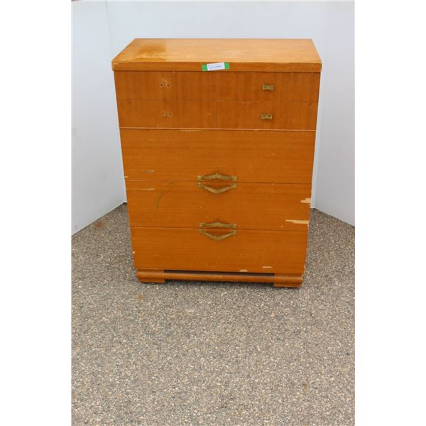 ** Vintage Tallboy (Missing Handles & Damaged Veneer) - 32" x 18" x 43"