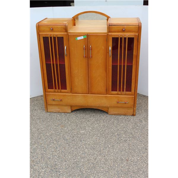 ** Antique Hepworth Art Deco Waterfall Cabinet (some wear) - 15" x 45" x 45"